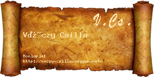 Váczy Csilla névjegykártya