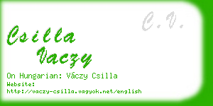 csilla vaczy business card